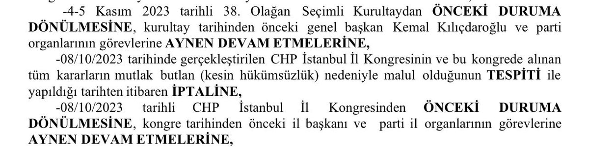 efkanbolac's tweet photo. Eeee bu da güzelmiş :). Sizin o pek beğendiğiniz akp yargısı ne demişti?: 

 “…kurultay tarihinden önceki genel başkan Kemal Kılıçdaroğlu ve parti
organlarının görevlerine AYNEN DEVAM ETMELERİNE,”
…

Kurultay delegeleri de parti organı olduğuna göre itirazınızın olmaması lazım değil mi? 

Eee şimdi beğendiğini bu kararı beğenmemeye mi başladınız yoksa?