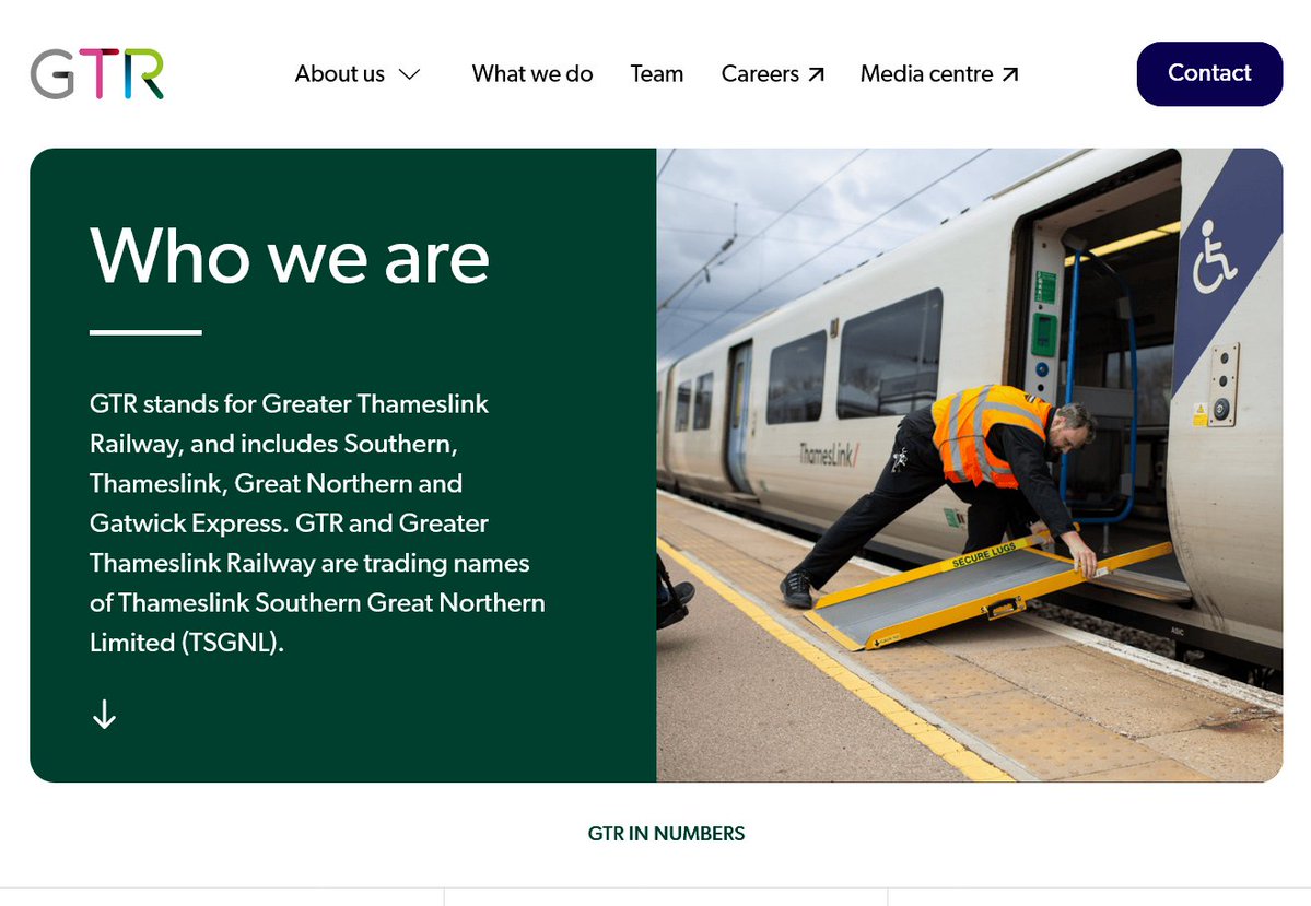 CLondoner92's tweet photo. I have noticed a slight name change on the GTR website, where they have rebranded from Govia Thameslink Railway to Greater Thameslink Railway, following their transition into public ownership under the Department for Transport. 🚆 https://t.co/TAydTzPReZ