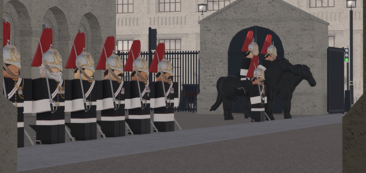 HCavRoblox's tweet photo. 🐴 | Impressions from today's Guard Mount &amp; 4 o'clock parade where the Blues &amp; Royals haven taken over the guard at Horse Guards Parade. 

📷 | Want to join the Household Cavalry? We recruit everyday. Join our server for more information: https://t.co/jsusZ9eCT0 https://t.co/TlLq24IEMt