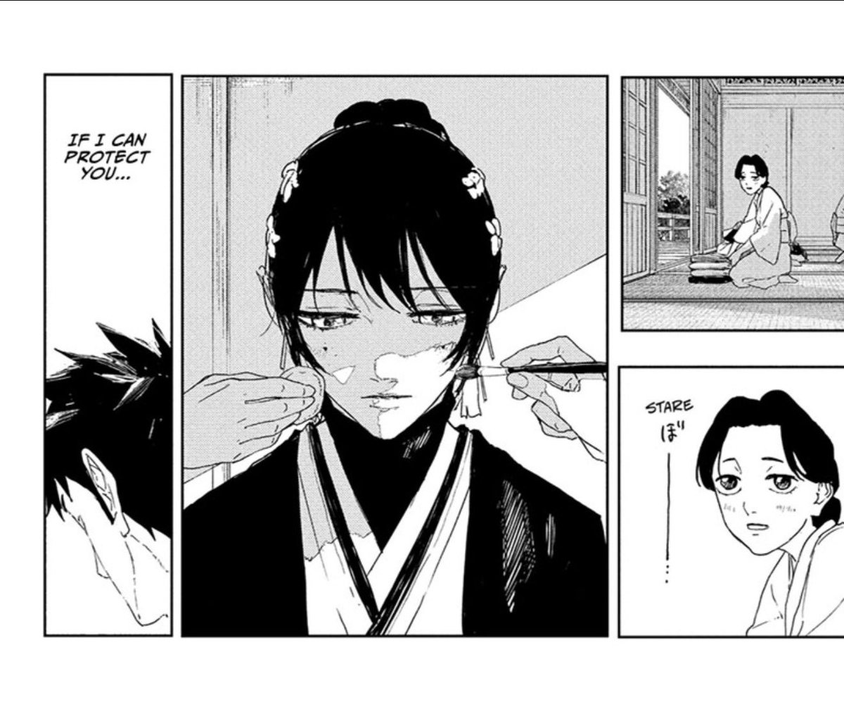 StuffToon's tweet photo. This is an aspect of the chapter that really stuck out to me. Chiaki looks upon the previous princess with adoration, only to be seen the same way by others once she’s the princess, without any knowledge of how suffocating the position truly is. It’s harrowing https://t.co/BD6cPt4uDM