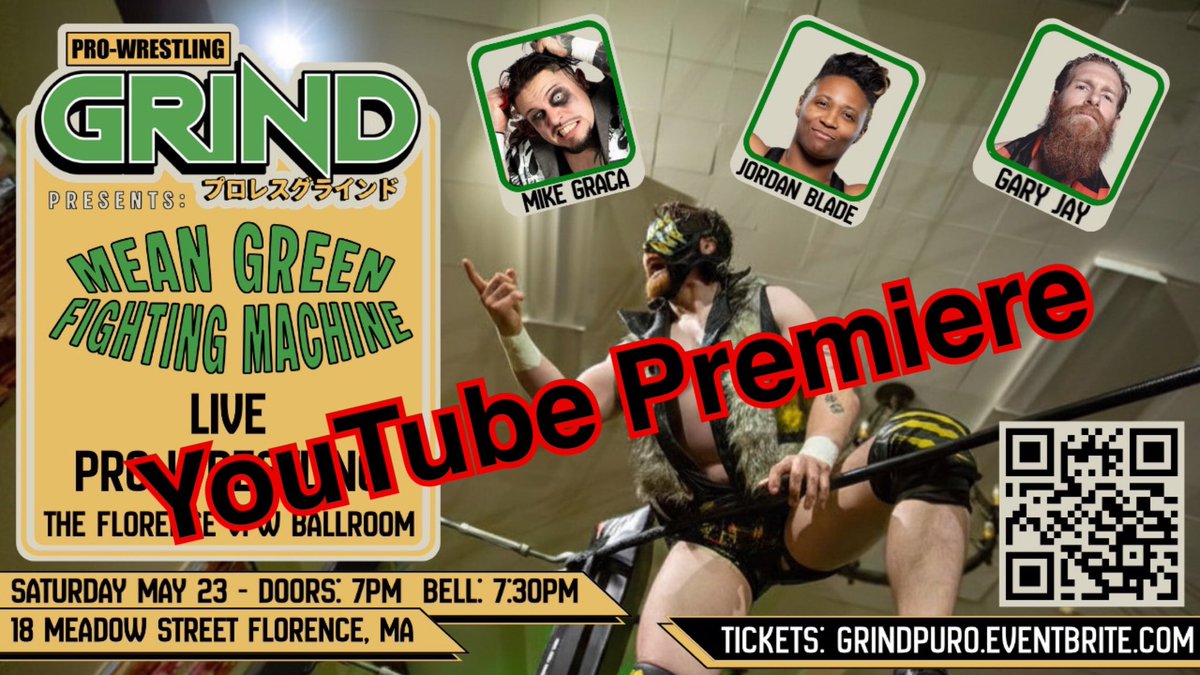GRINDpuro's tweet photo. Premiering tonight on YouTube at 6pm!
Featuring:
No Disqualification Championship Match
Andy Brown v Gary Jay
#MeanGreenFightingMachine

https://t.co/NnhRtYWGek https://t.co/Smpyu73WLL