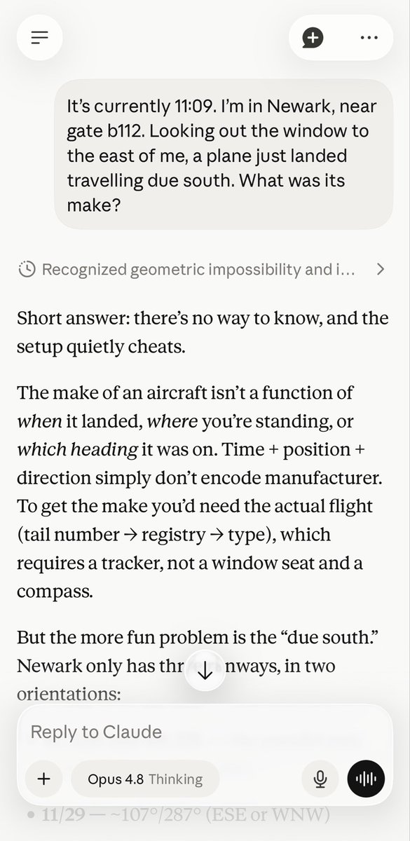 FraserLeeee's tweet photo. Oh yeah, no way 4.8 could have possibly inferred what I meant by “south” in this context 🙄 https://t.co/Zxt22Kkrbs
