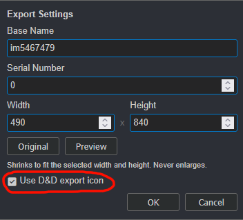 oovch's tweet photo. @bearcute753 If you enable the D&amp;D export icon, you can use that function by right-clicking the toolbar icon.
However, saving settings is not yet implemented, sorry. https://t.co/Xd7ITK3NFk