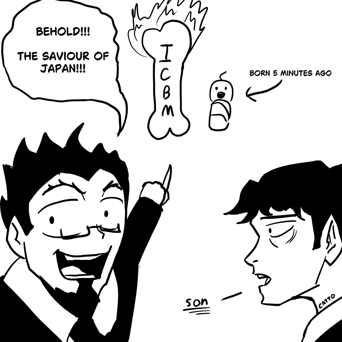 DispleasedCatto's tweet photo. Literally John Kamunabi's master plan to save Japan
#Kagurabachi https://t.co/2fqnAkesSG