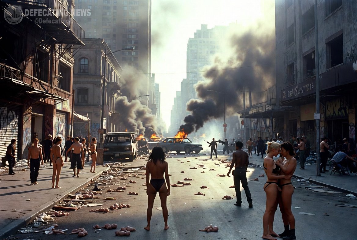 DefecatingB's tweet photo. Se o mundo fosse moldado pela esquerda haveria sexo em público, consumo exacerbado de drogas, fetos abortados descartados nas calçadas, e o crime causaria a extinção da atividade econômica. Seria  o mundo distópico imaginado pelos criadores de Mad Max piorado. https://t.co/uU1SMpFnQr
