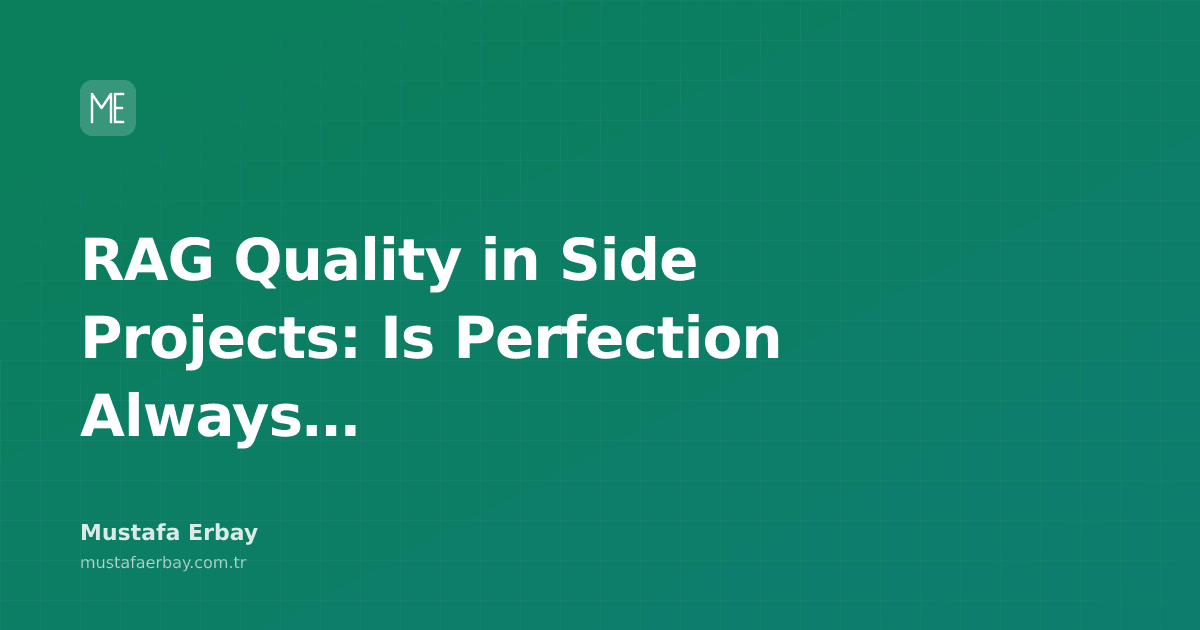 merbay86's tweet photo. Just spent weeks tweaking my RAG side project, but is perfection really the goal?

#Rag #Ai #SideProject #Quality

https://t.co/SdlwCrObB7 https://t.co/hgg1cNLiWb