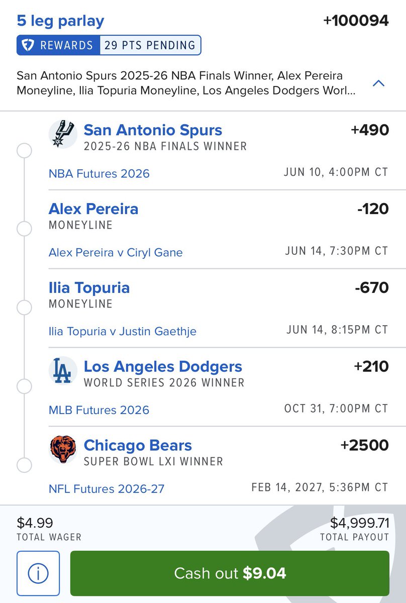 AC2Hits's tweet photo. Soon it’s gonna come down to Da Bears @FDSportsbook https://t.co/Qn9gmiYUji