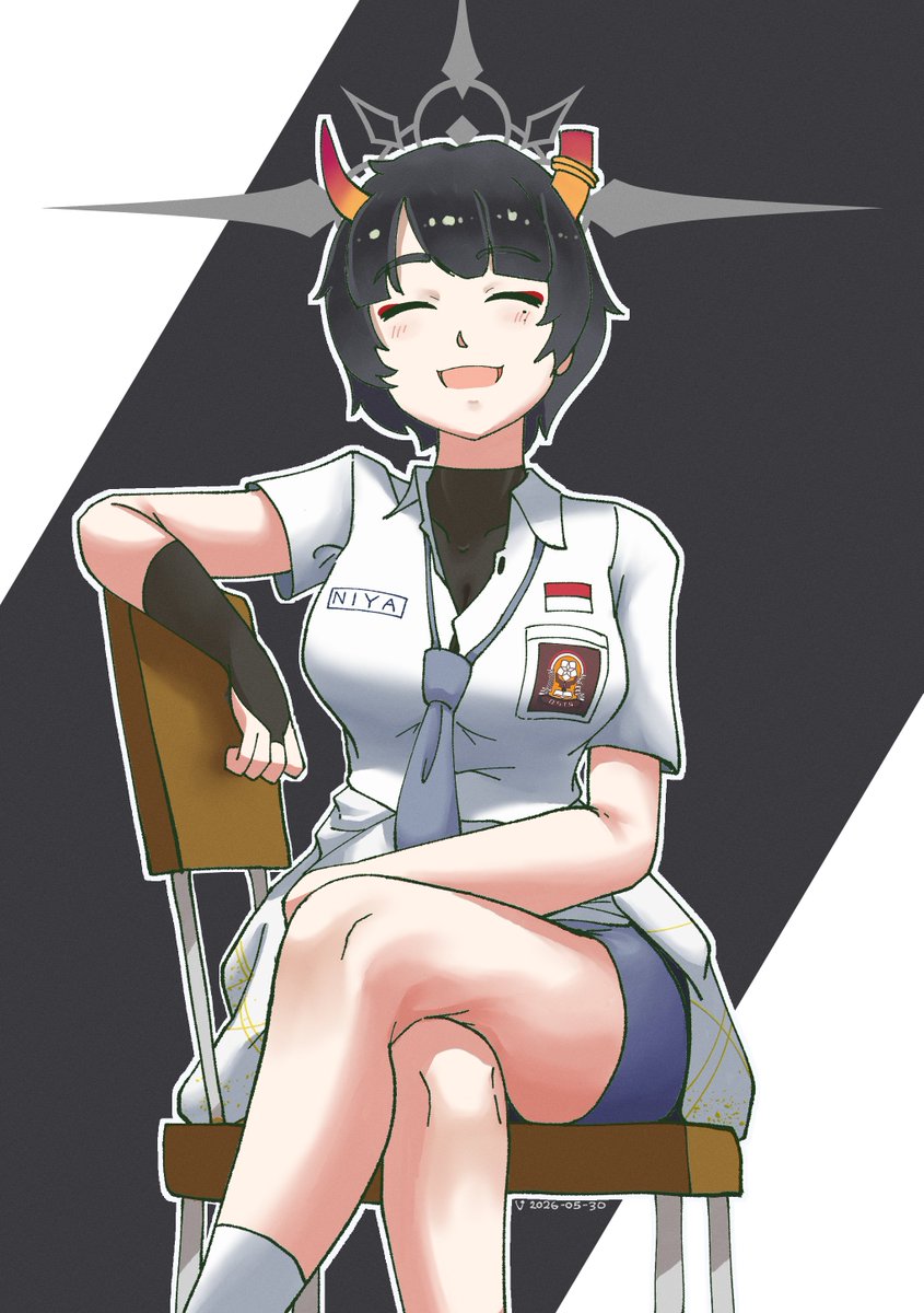 Victim_Crasher's tweet photo. #今月描いた絵を晒そう
Back to PC and using CSP after a year of using Procreate

Also, Niya Indo JK uniform blows up like crazy, and it's currently my most liked artwork on X, thank you, everyone! 😭🙏 https://t.co/DSX25DoXPL
