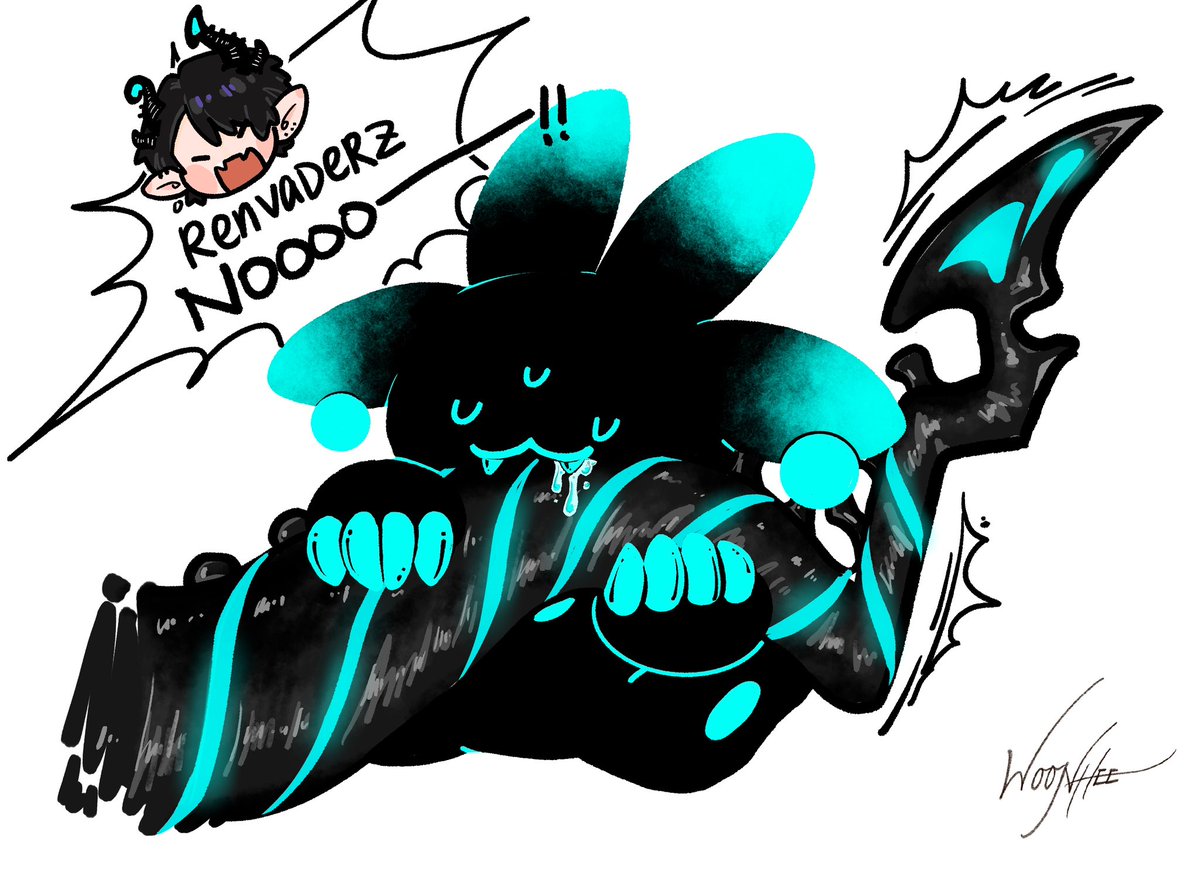 WoonHeeNam's tweet photo. #RenZottoArt 
*mogumogu* tail jelly…hell yeah thank you your highness *mogumogu* https://t.co/kpvaEGxBfd