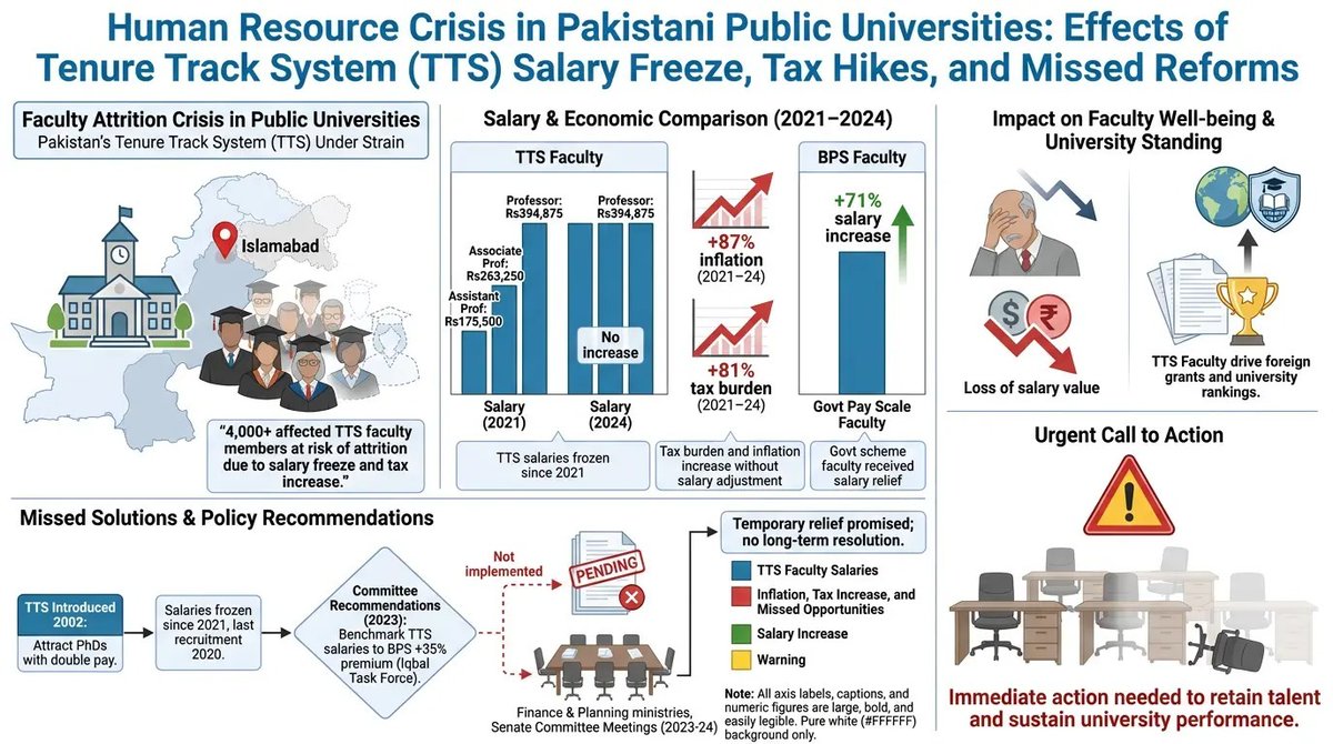 Muhamma23233593's tweet photo. HR Crisis in Pakistani Public Varsities: Effects of TTS Salary Freeze, Tax Hikes and Missing Reforms #IncludeTTSInBudget https://t.co/fiN4z1jC7W