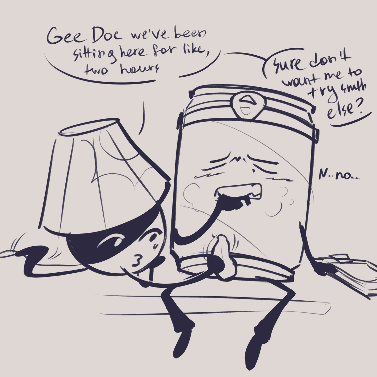 PIuieee's tweet photo. "Please do Dr. F1zz, please he's so slept over he deserves to be with someone 🥹" 

-> he's my first favorite random ass ii npc probably. dunno who you wanted me to draw him w so i hope my freak is ok

https://t.co/zS6yb6tNKa https://t.co/g08WauG8z2