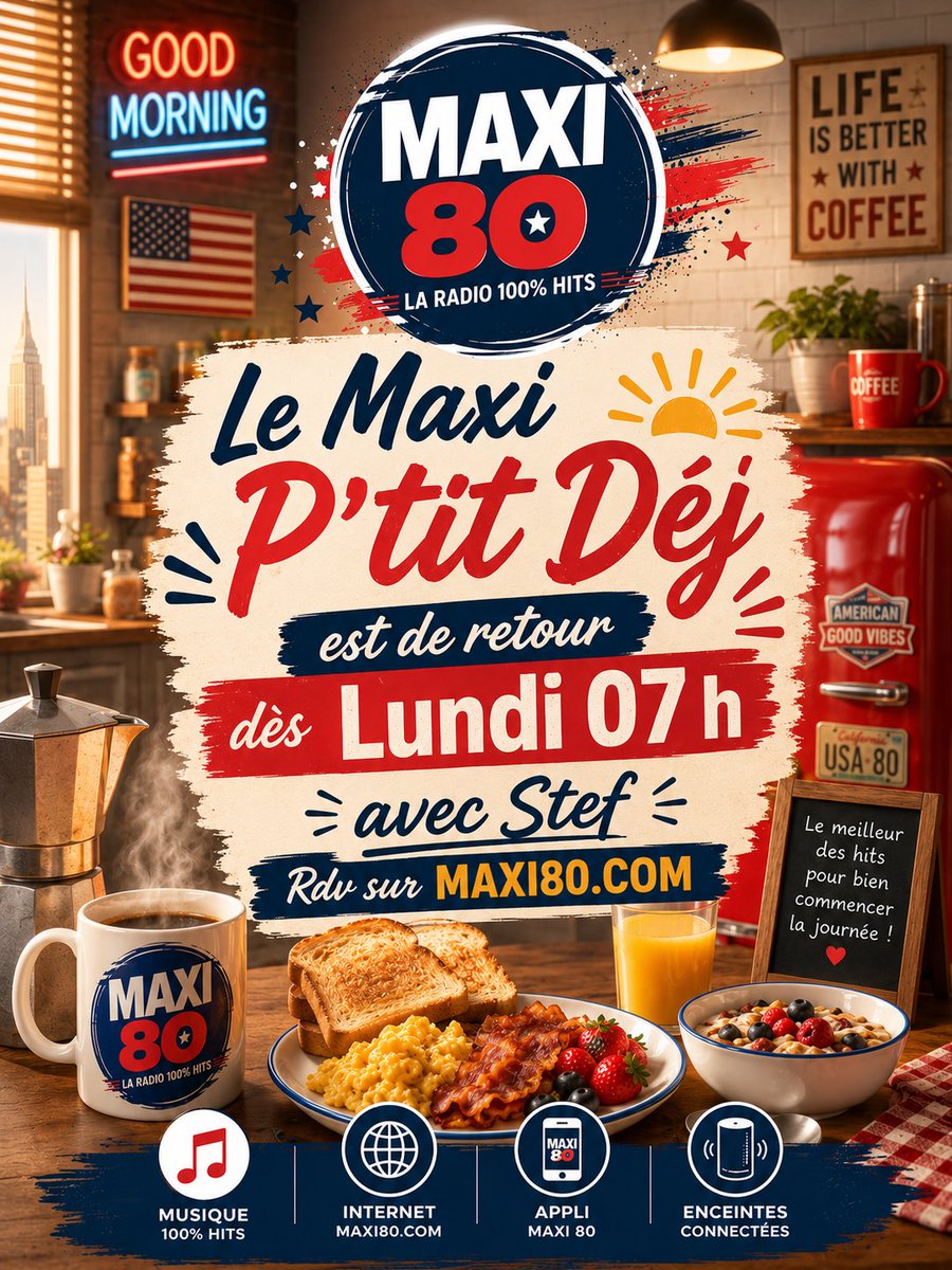 maxi80stef's tweet photo. On est de retour demain dès 7h sur #maxi80radio

#MaxiPtitDej
📲 https://t.co/MUj4eQZzbF
#80s #radio #matinale #bonjour 
@maxi80webradio https://t.co/qwkUydc9oH