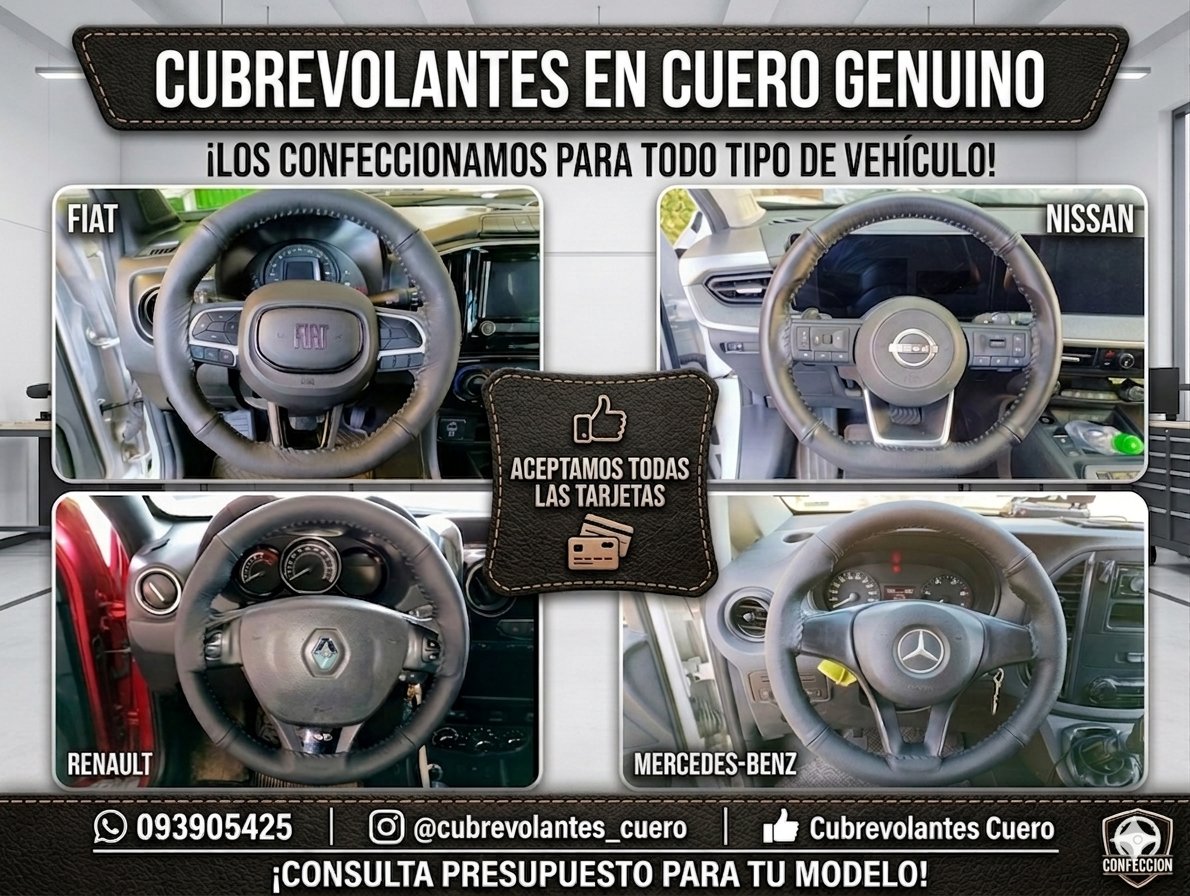 CUBREVOLANTES's tweet photo. 🚗 VOLANTE COMO NUEVO EN CUERO GENUINO 🚗Renová el interior de tu vehículo con nuestra confección artesanal a medida. Calidad y elegancia en cada detalle. 🧶✨🏆 12 años en el mercado garantizan nuestro trabajo.✅ Cuero 100% Legítimo.✅ Terminación artesanal cosida a mano.✅ https://t.co/dkV23XSLSU