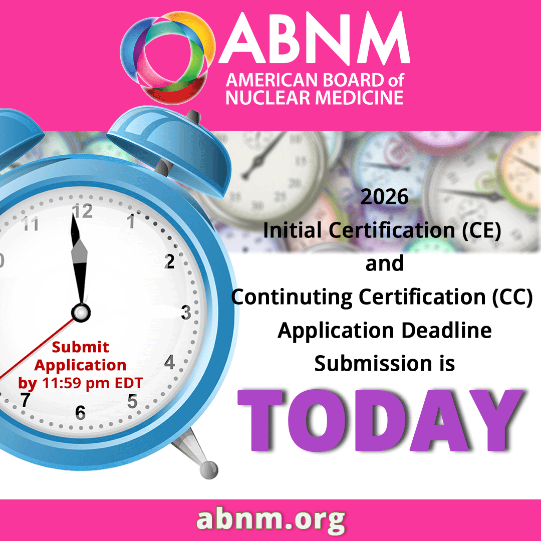 ABNM's tweet photo. The deadline for submitting an application for the 2026 ABNM CE and CC Exam is TODAY by 11:59 pm EDT. Information regarding application procedures, deadlines, fees, and forms is posted on the ABNM website (https://t.co/C21u8l5dl7) https://t.co/CLSvGGWnkH