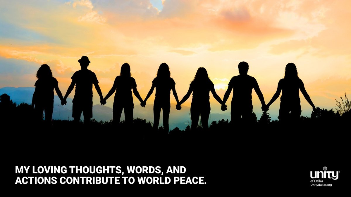 UnityDallas's tweet photo. World Peace

“MY LOVING THOUGHTS, WORDS, AND ACTIONS CONTRIBUTE TO WORLD PEACE.”- https://t.co/X3qfhDOuAf

#DailyWord #Unity #UnityDallas #WorldPeace https://t.co/OxxU6OmYN6