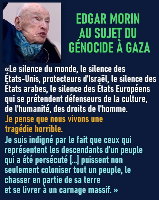 JRenardiere's tweet photo. Edgar Morin vient de nous quitter à l'âge de 104 ans. Il aura traversé un siècle entier avec une curiosité insatiable, étudiant l'humain,  interrogeant le monde, résistant sans relâche au conformisme des idées. https://t.co/wSzEXhbF5I