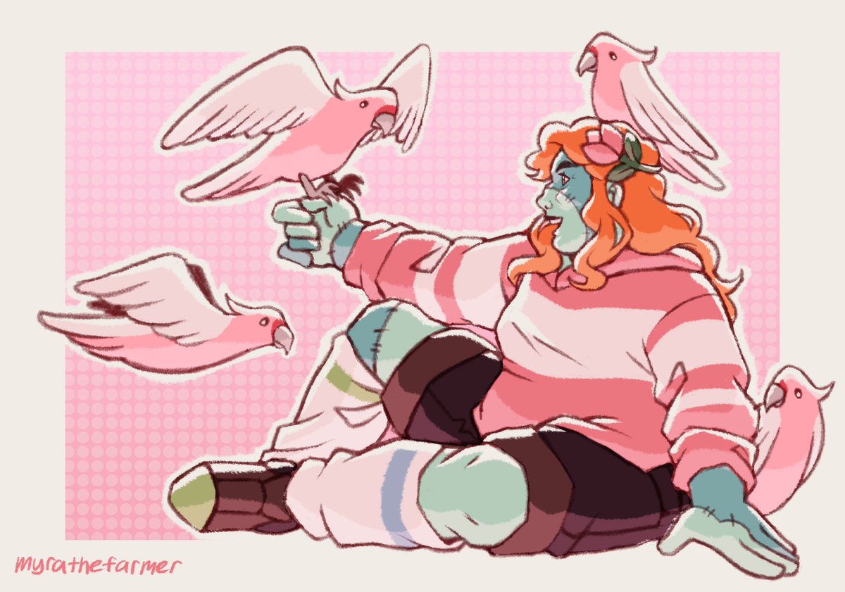 MyraTheFarmer's tweet photo. Not (individually) Last! 🩷🦜🌷

#zombiecleofanart https://t.co/gapyGjN4H9