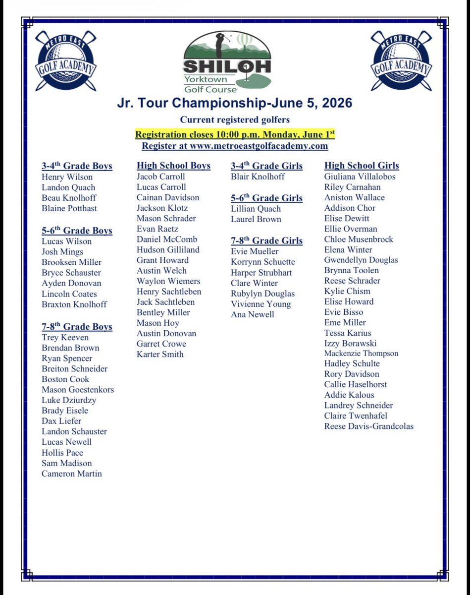 MEgolfacademy's tweet photo. Come join the fun of our junior golf tournament https://t.co/BvS3UnKJT1