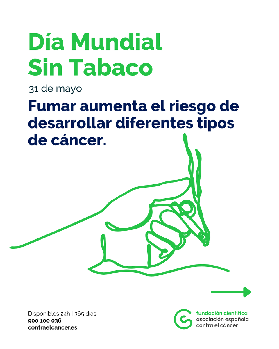 contracancerINV's tweet photo. Día Mundial Sin Tabaco.

La investigación en prevención ha demostrado que evitar el consumo de tabaco es una de las medidas más eficaces para reducir el riesgo de desarrollar cáncer

💚 Porque investigar también es prevenir
#DíaMundialSinTabaco #TodosContraelCáncer #Investigación https://t.co/I8KeBAMfFu