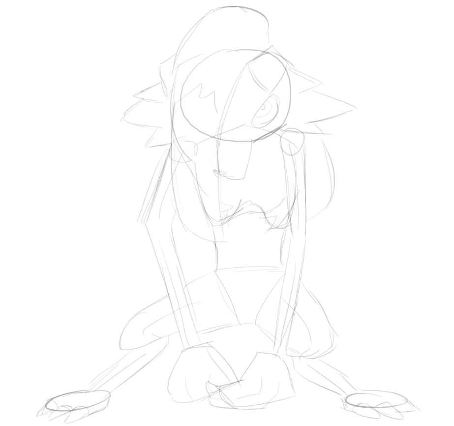 JamzAnimation's tweet photo. I'm starting to practice drawing pokemon for art practice thanks to a lucario art post I saw. This pokemon I selected is Midnight form lycanroc. I drew a quick sketch in 10 minutes and on my second try took 56 minutes. #pokemonㅤㅤㅤ #art https://t.co/poqOLcPQC0