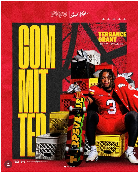 ChuckDouglas_'s tweet photo. Breaking: Terrance Grant Jr., RB (6-0/200), DeMatha Catholic (MD), Class of 2027 has committed to Maryland Football. 

Grant Jr., Has 25+ Power 4 offers, including Georgia, Michigan, Ohio State, Notre Dame, Miami, Tennessee, Oregon, Texas A&M, Washington, Oklahoma, BYU, and Arizona State among other schools. 

He is a Top 50 ranked RB prospect + a Top 15 rated player in the state of Maryland in the '27 class. 

Grant Jr., previously played at national power Bishop Gorman Hs (NV), before transferring to DeMatha (MD). He becomes the seventh commitment in Maryland's Class of 2027, joining QB William Jackson, OT Caleb Canty, and S Kevin Jackson II, CB Levi Babin, RB Mekhi Graham, and WR Davion Vanderbilt. 

@TerpsFootball @CoachLocks @CoachAPowell 
@TerranceJr #C2IBT7LK #TheMovementUMD