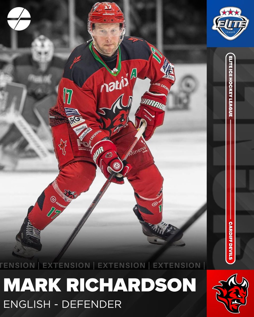 dailyeihl's tweet photo. The Cardiff Devils 🏴󠁧󠁢󠁷󠁬󠁳󠁿 have re-signed veteran defender Mark Richardson 🏴󠁧󠁢󠁥󠁮󠁧󠁿 for his 18th season with the Welsh side! 

Last season, the 39 year old defender played 66 games and recorded 11 assists, 10 PIMs and a +/- of +18. https://t.co/4Xbfrb1Dus