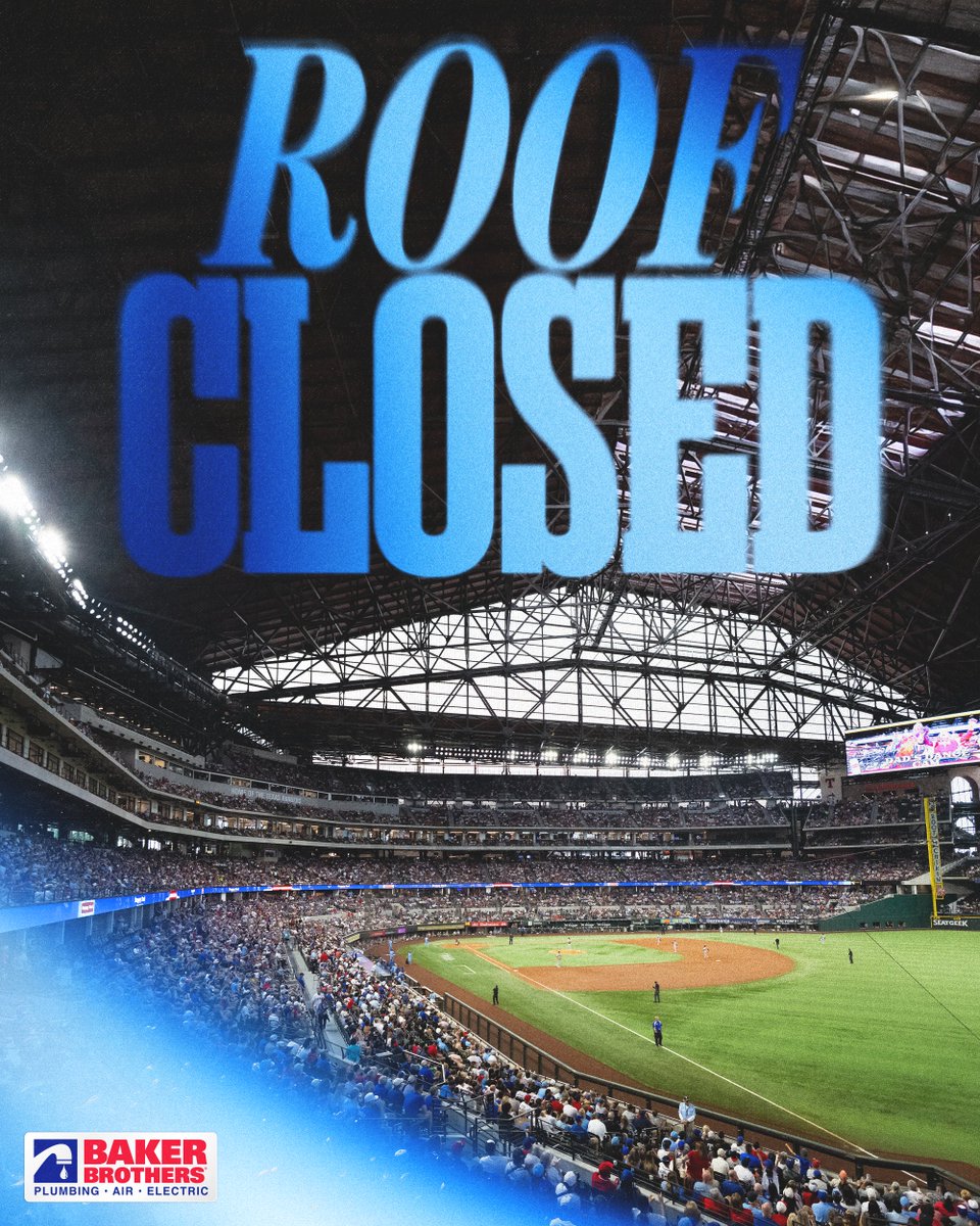 GlobeLifeField's tweet photo. ROOF CLOSED 🚨 ⁠  

🆚Royals  

⏰️1:35 PM ⁠   

🎟️: https://t.co/CkwMsgqFoQ ___________________________________⁠ ⁠ 
Presented by Baker Brothers⁠ https://t.co/DAzRhPSSdh