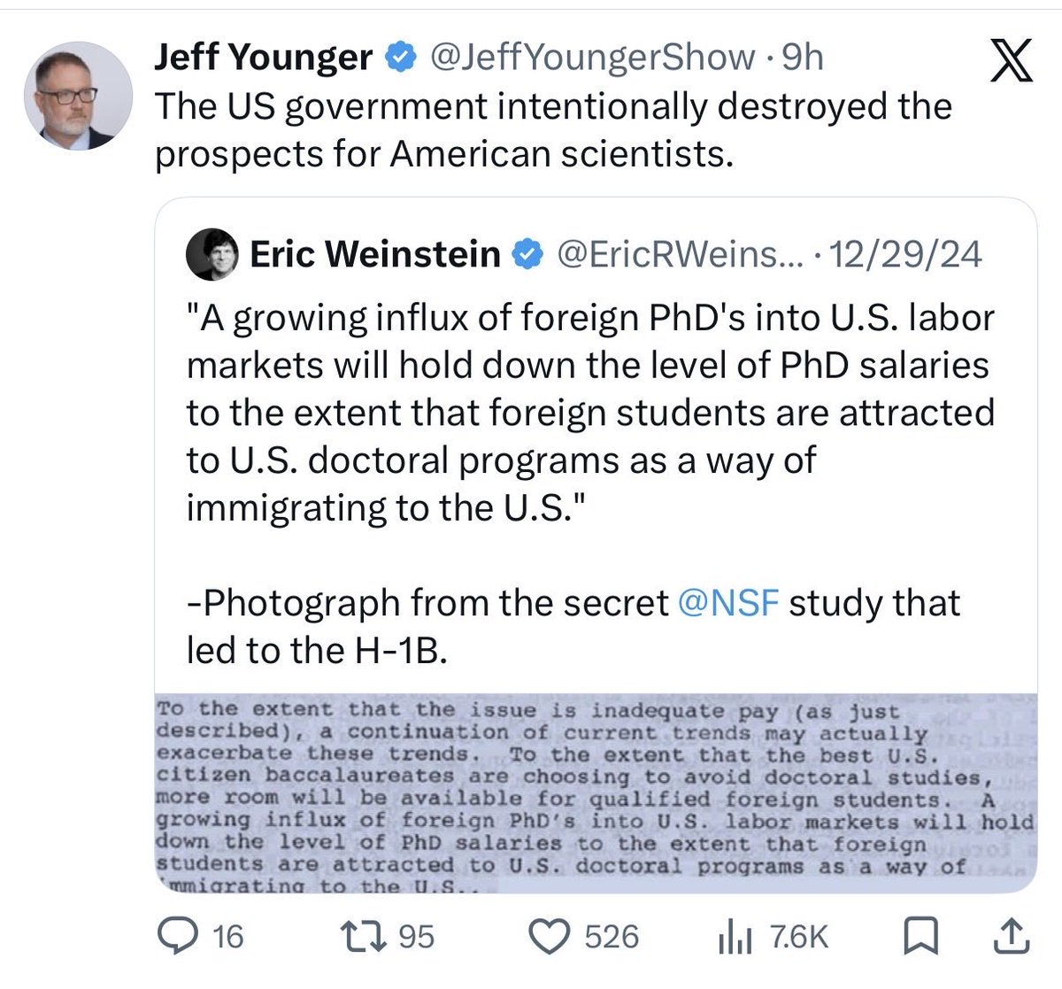 HeyFanelli's tweet photo. @Beringia2023 @patriotEng1neer "typically pay full ride" ... only applies to undergrad or professional school (usually means a wealthy foreign family's child displacing a domestic student)

However, Ph.D. track is not they same. Someone with less initial debt is willing to accept a low stipend. Reducing wages. https://t.co/VMMFg4KnPf