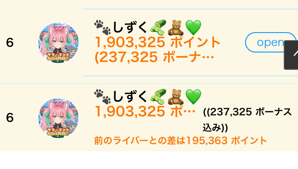 サマランイベントラスラン応援ありがとうございました✨️ 惜しくも