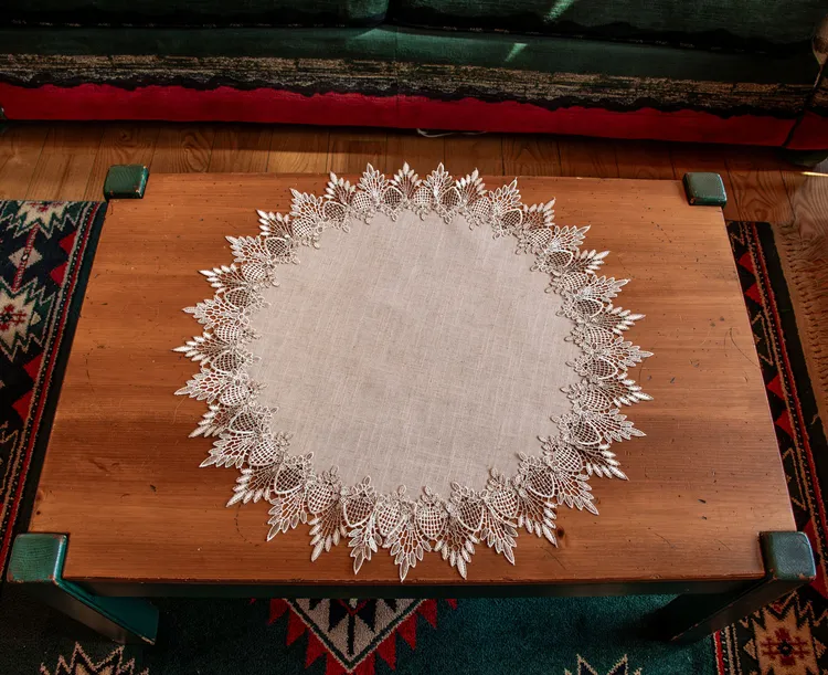 LinensArtThings's tweet photo. Elegant On Sale Coffee Table Doily Lace Round Table Coffee Table Doily in Neutral Earth Tones for a Doily, Scarf, Placemat, or Round Doily. Use on all tables, in the center of the bed as an accent or small accent table. #linens #doilies #homedecor #tablelinens #tablecloths #tabletopper #tablerunner #lace #LAT Shop Here: https://t.co/wH4PXNv4Yo