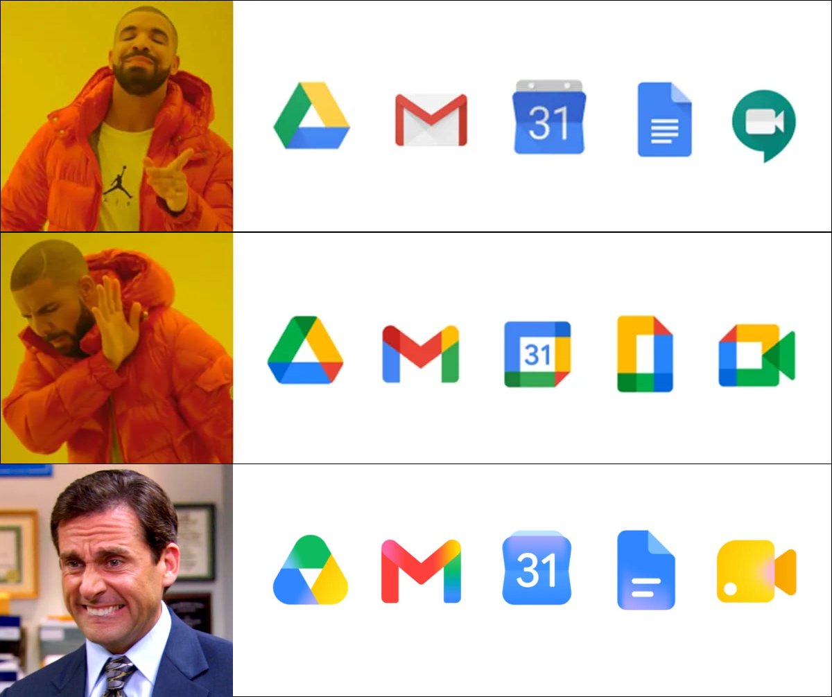 slipperydot's tweet photo. when google moved on from skeumorphism to minimalism / flat design, we thought ok, we could get used to this.
when they unified all their logos in their corporate brand colours, we thought this was the end.
now they are moving towards a new softer design and we must move on again https://t.co/0yIgfINStL