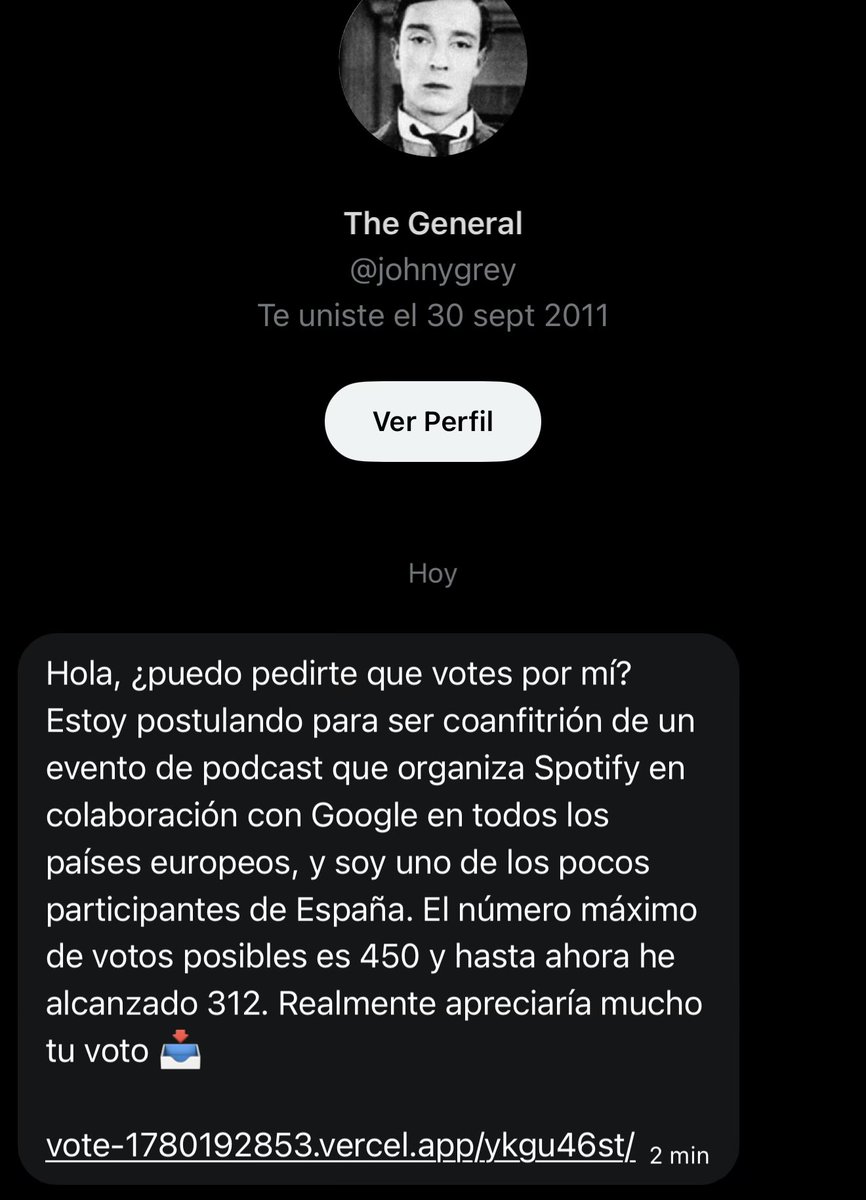 ladycrocs's tweet photo. Por si les llega este mensaje, sospechen. Últimamente están usurpando cuentas. Y The General es una cuenta seria, no lo veo pidiendo votos para eventos. https://t.co/4i42lVP6tX