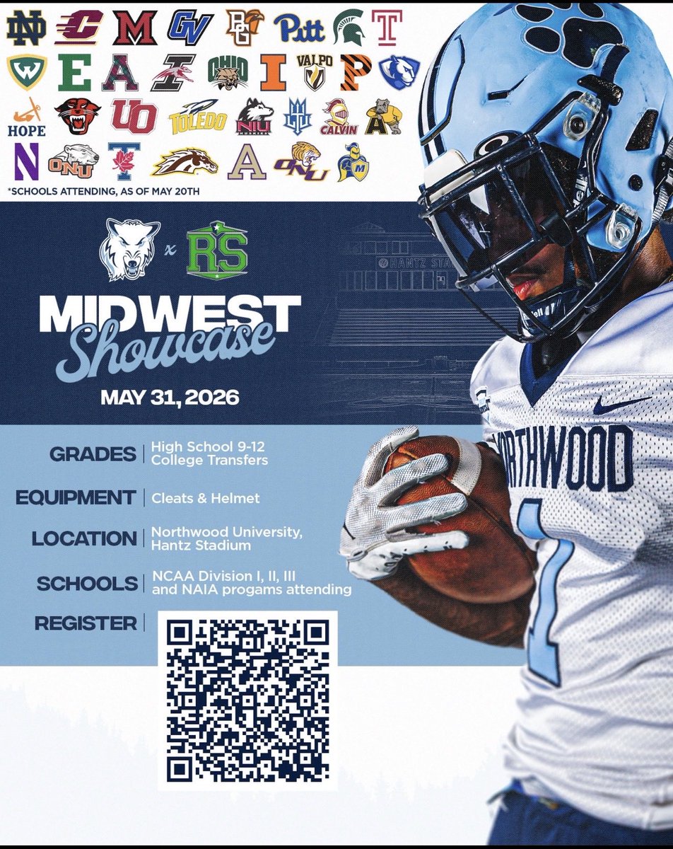 TrentTroy13's tweet photo. I  will be attending @Northwoodfball today for the @RisingStars6 showcase.

I will be at Session2 at SMSB National Showcase at Wayne State Monday! Time to get after it!

@DOFRecruiting @FBCoachGarcia @CoachJReardon @CoachBHumbert @Coach_Collett @ErikCampbell @Coach_Treal https://t.co/IbiH3e62iy