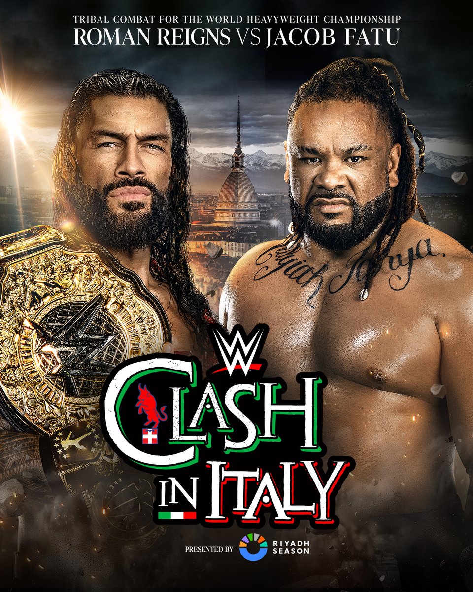 CatchNewz's tweet photo. L'ordre actuel des matchs de #WWEClash In Italy !

- Cody Rhodes vs Gunther
- Rhea Ripley vs Jade Cargill
- Brock Lesnar vs Oba Femi
- Becky Lynch vs Sol Ruca
- Roman Reigns vs Jacob Fatu

(TRNBCKL) https://t.co/8oJnFpSlBm