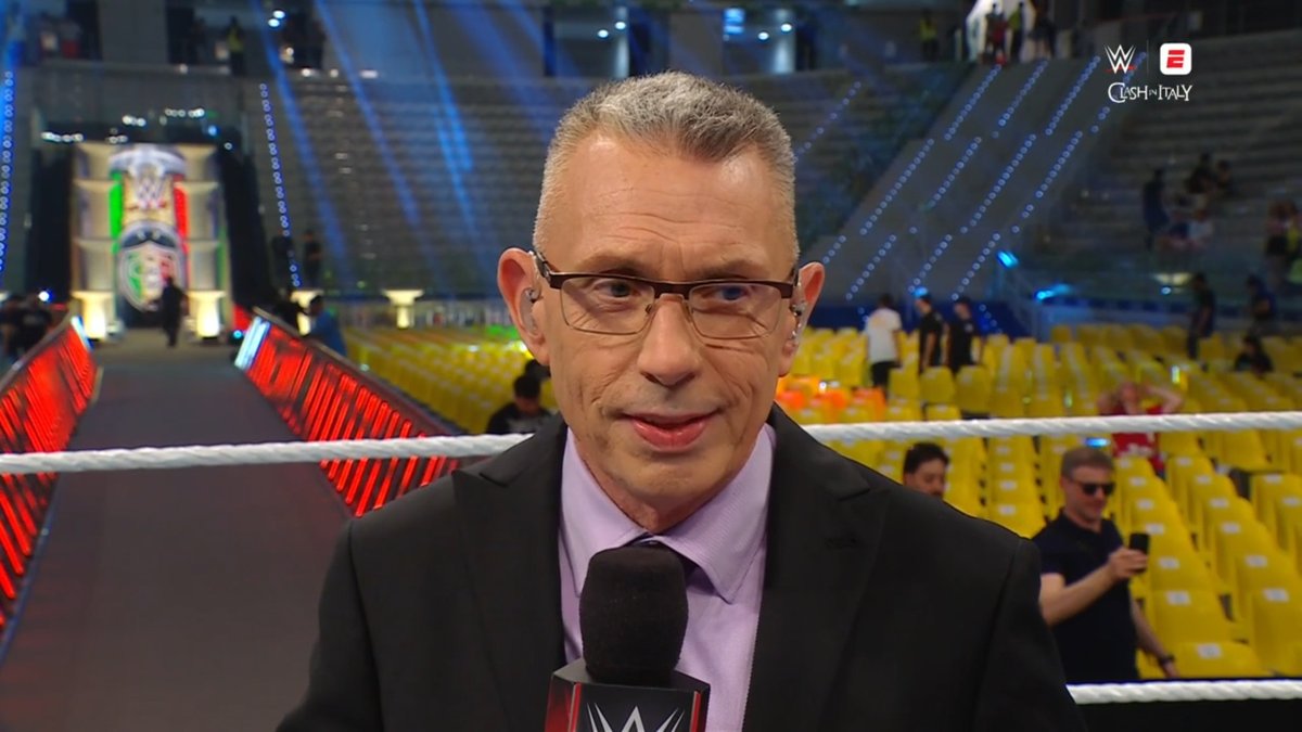 Cory_Hays407's tweet photo. Michael Cole inside Inalpi Arena ahead of #WWEClash https://t.co/0hZB6WIfm2