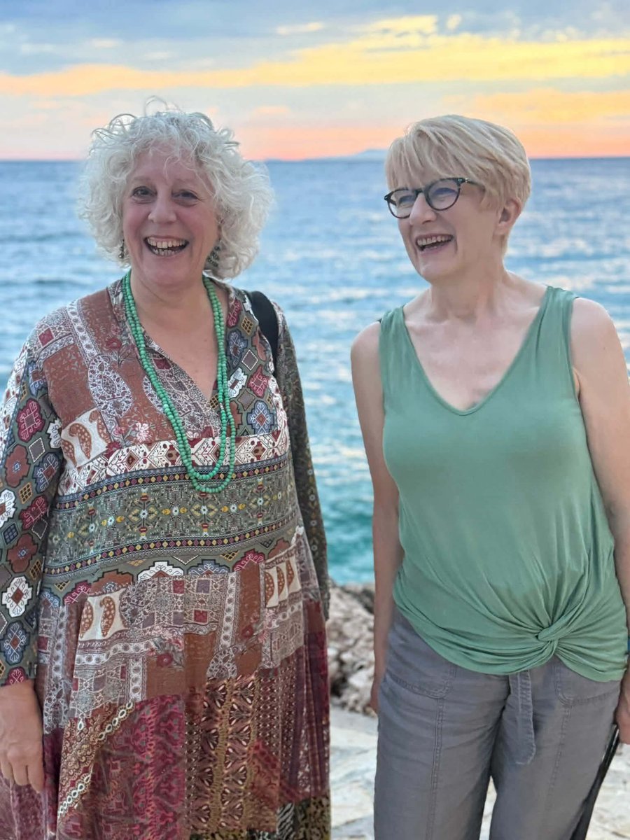 CircleofWine's tweet photo. Delighted to share this lovely photo of very talented @CircleofWine members, and Masters of Wine, @LizGabayMW and Caroline Gilby catching up at the Balkans International Wine Competition in Hvar, Croatia.  @mastersofwine https://t.co/jOtcyN3X5P