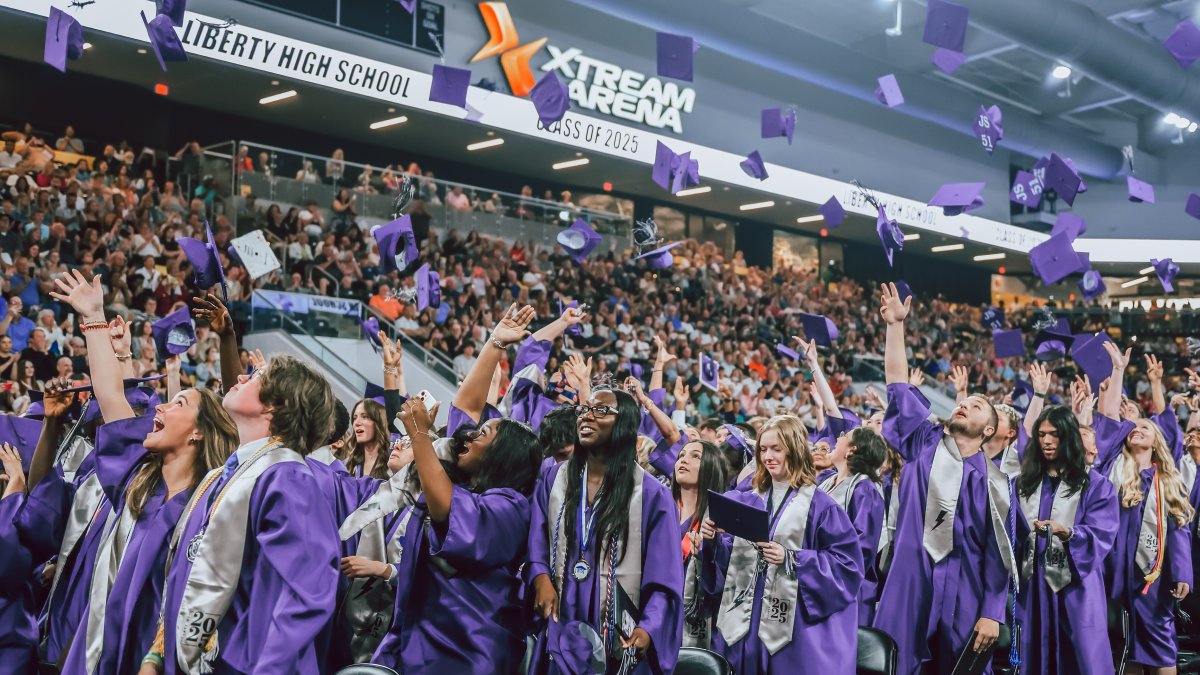 IowaCitySchools's tweet photo. Today, we celebrate the accomplishments, memories, and lasting impact of the Liberty High School Class of 2026. If you can't join us in person, you can still tune into the livestream: https://t.co/ujIsCmIlGn

Congratulations, Bolts! 🎓 #Classof2026 https://t.co/trottBpWls