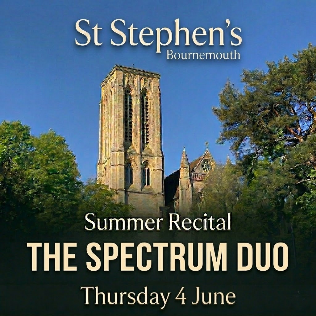 StStephensBmth's tweet photo. Join us on Thursday at 1pm for the first of this year's Summer Recitals, this week featuring the Spectrum Duo (piano and violin). All welcome! https://t.co/71Nwl0ea5K