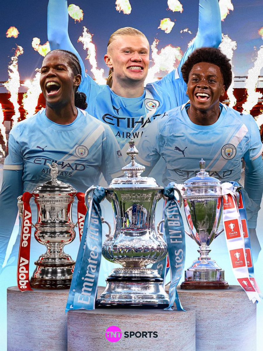 City_Chief's tweet photo. Manchester City this season:

Men’s FA Cup 🏆
Men’s League Cup 🏆
Youth FA Cup 🏆
Women’s FA Cup 🏆
Women’s League 🏆

Five trophies in one season.

Not just a football club, a winning machine. Best club in the world. 💙🏆 https://t.co/NTpfrufMlV