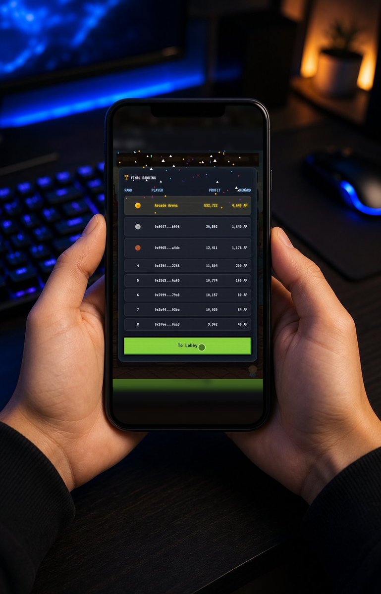 ArcadeArena_io's tweet photo. This is the only P2E screen I care about:

the one after the match ends.

Not a promise.
Not a roadmap.
A result.

Ocean Trade Arena is a short live match where final rank earns AP.

Play:
https://t.co/YJGHtrxamq

#P2E #Web3Gaming https://t.co/9MY3JXC5Iq