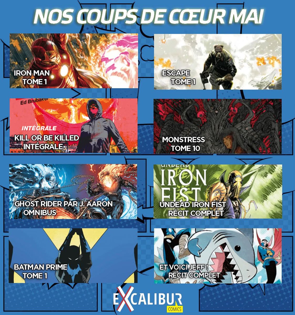 EXCALIBURCOMICS's tweet photo. Coups de ❤️ Mai 2026

En cette fin de mois, il est l'heure de faire le bilan ! La nouvelle série Batman a convaincu tout le monde dans l'équipe !

Mais ce n'est pas tout ! https://t.co/I0EepZ3U0A