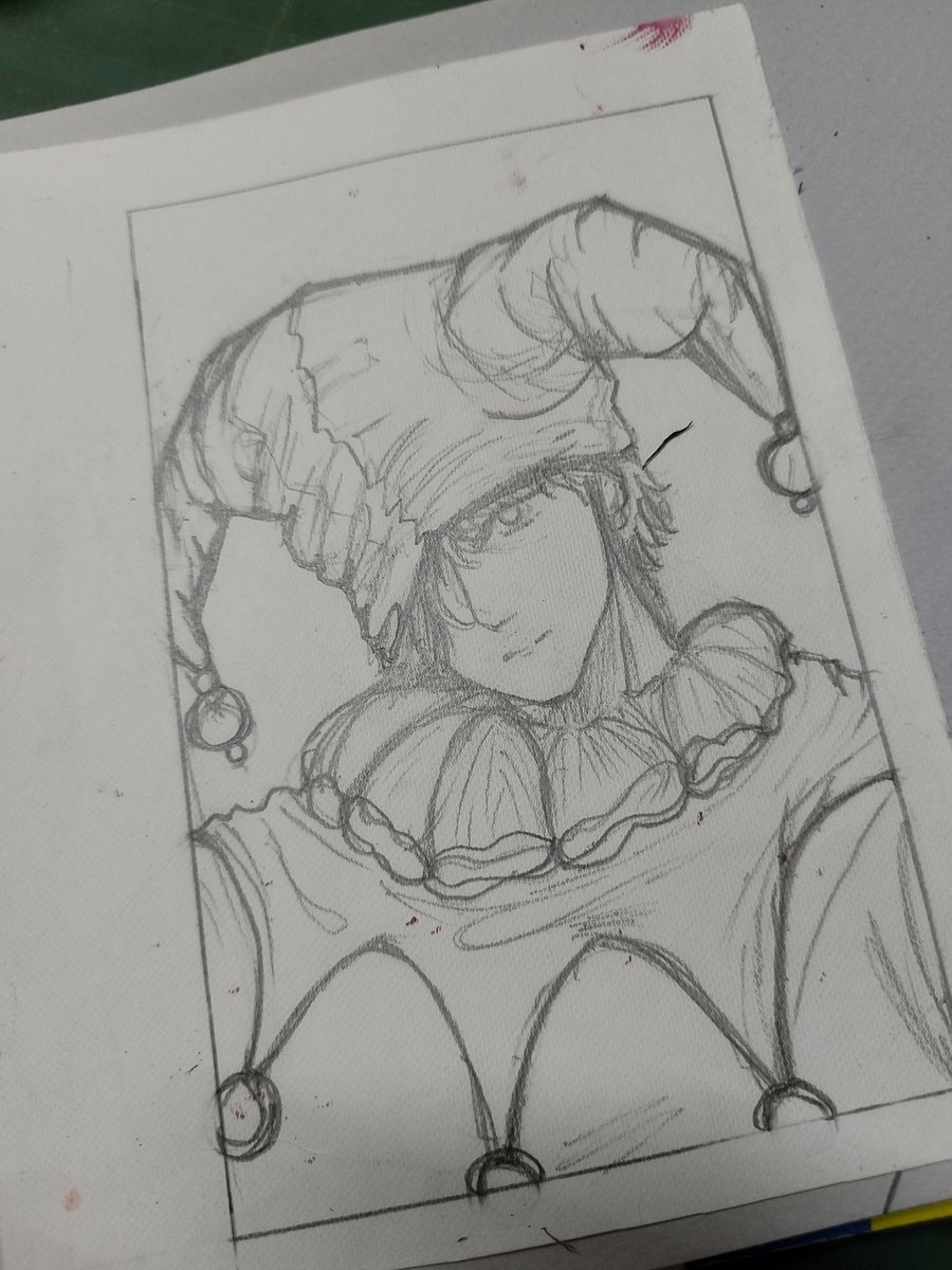mpoochiii's tweet photo. Wip sketch #jester https://t.co/4Ry0VuDyVw
