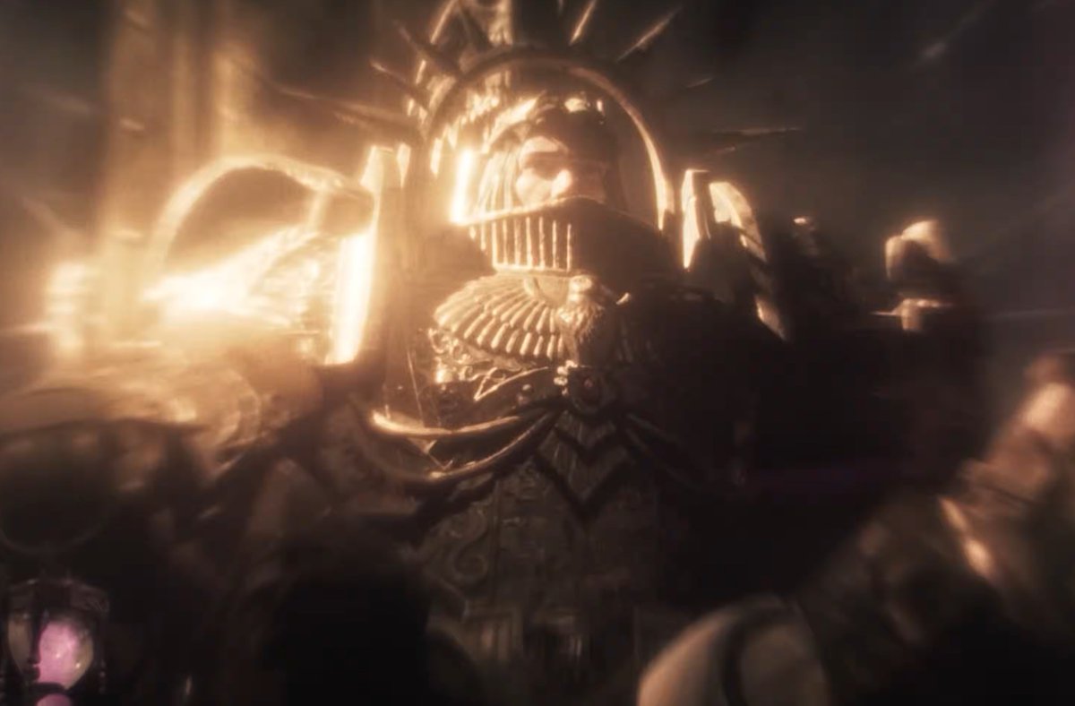 XVIthPrimarch's tweet photo. New Trailer just dropped for 11th edition. Alongside many things it inculded an animated depiction of the Emperor of Mankind. This may in fact be the first canonical, non fanart depiction of him we got since the old Artwork all these years ago. Huge! https://t.co/L8xQN89fjA