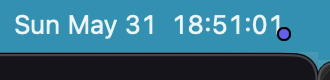 sometimesfrunny's tweet photo. What is this purple dot on my Mac in the upper right of the screen? 🤔 https://t.co/UnMDpCeZP4
