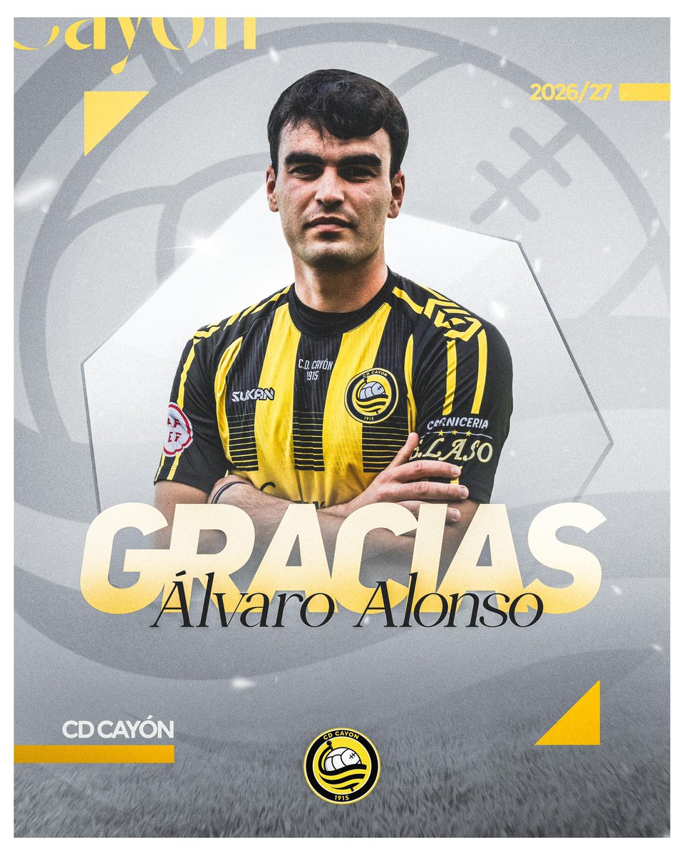 CDCayon's tweet photo. 👋🏻 | El CD Cayón y Álvaro Alonso separan sus caminos tras una temporada defendiendo la gualdinegra. ¡Muchas gracias y mucha suerte en el futuro, Álvaro! 🫂 https://t.co/qM7gheGHWo