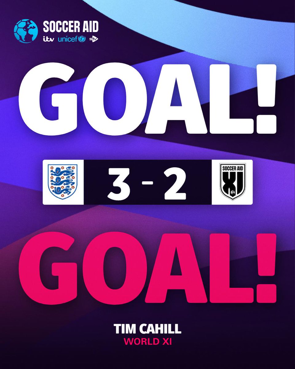 socceraid's tweet photo. TIM CAHILLLLLL!!! 

Cahill heads home from close range following a corner for the World XI!

🏴󠁧󠁢󠁥󠁮󠁧󠁿 3-2 🌎

📺 Watch live on @ITV and @WeAreSTV. https://t.co/vLrNcz9kxT