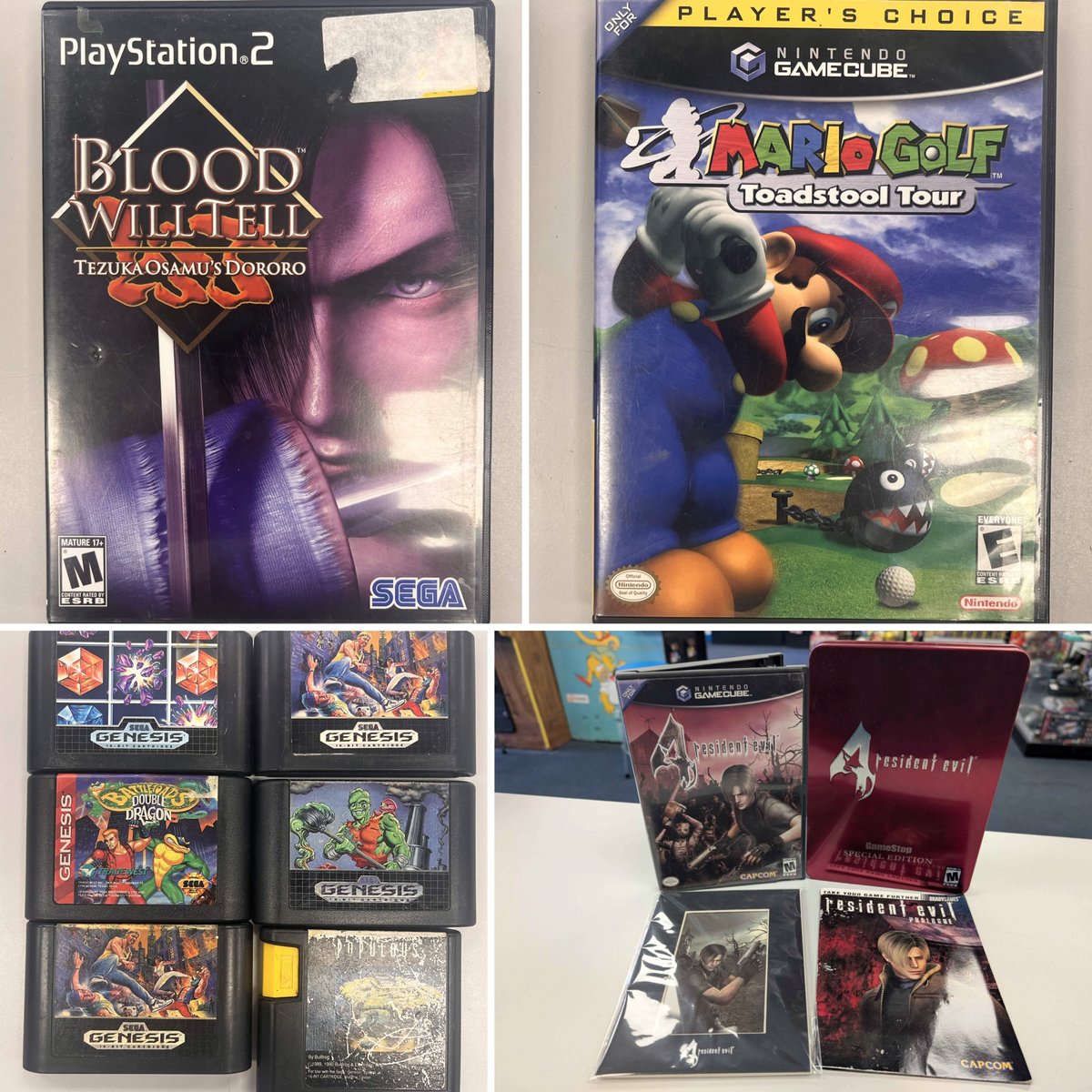DigitalPress02's tweet photo. A few items of interest just came in like Blood Will Tell, Sonic Rivals 2, and Resident Evil 4. https://t.co/H62w9g137T
