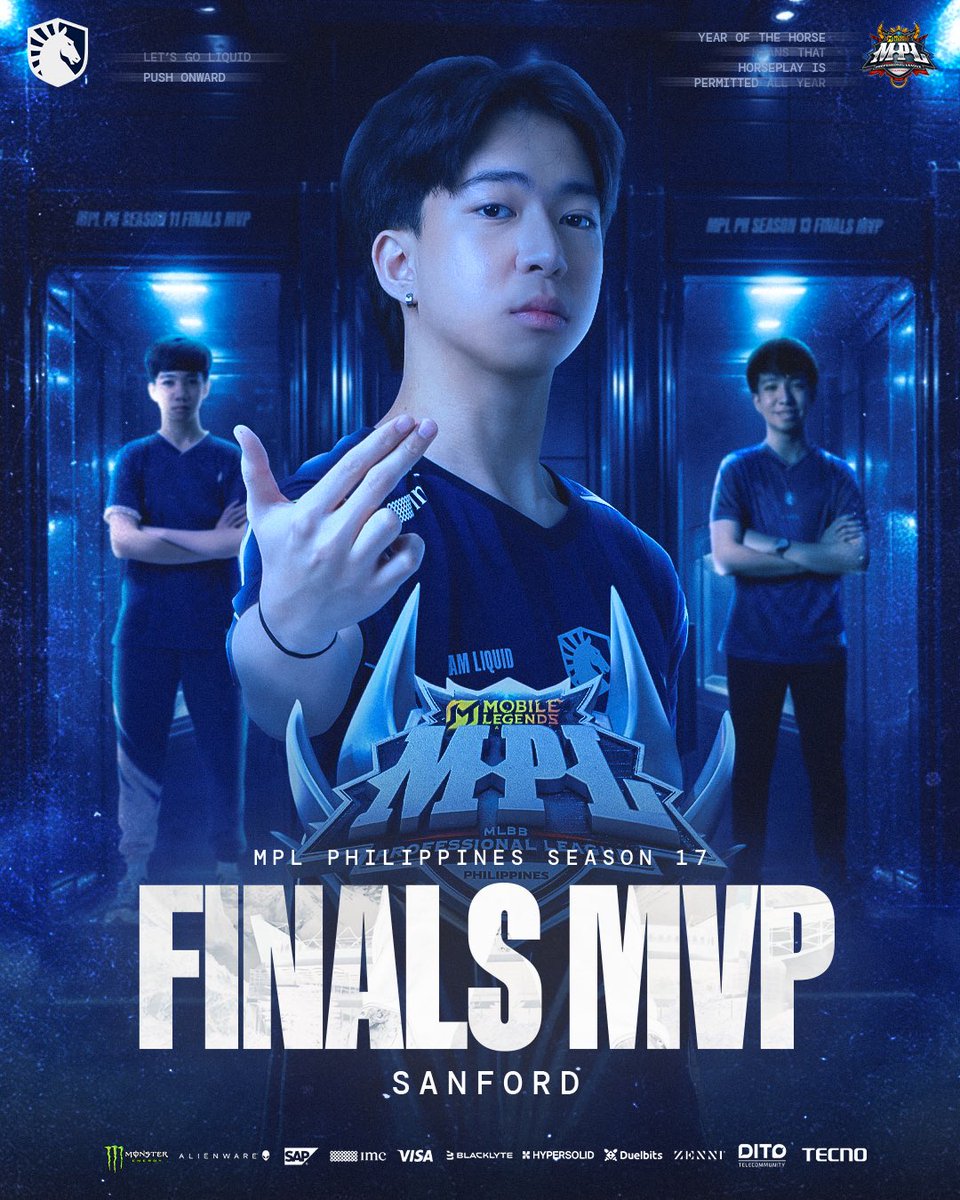 teamliquidph's tweet photo. Sanford didn’t just enter the Finals, he wrote himself into it.

Every fight bent toward his timing, every clash answered to his hands.

When the pressure peaked, he didn’t break, he defined it.

He is your MPL PH S17 Finals MVP 🏆

#LetsGoLiquid #TeamLiquidPH https://t.co/lggWgl1jX2