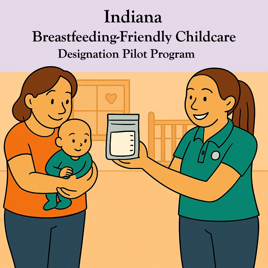 ChildCareAnswer's tweet photo. Become a pilot child care program for Indiana Department of Health's new Breastfeeding‑Friendly Childcare Designation!  
Apply by June 15: https://t.co/m0iUVRYxaQ 

Contact Kayliegh at KFargo@health.in.gov with questions. https://t.co/j3PYFZ7HSe