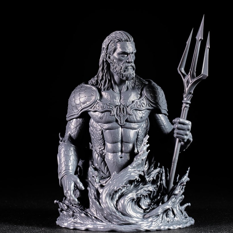 CharroZuck's tweet photo. Poseidon
Sculpt: @fotismint #Zbrush 
Resin: @SirayaTech Fast Metal Grey
Printer: @mypeopoly Forge &amp; @WhamBamSys XTR
#3dprint #3dprinter https://t.co/x0Hm4RzICy